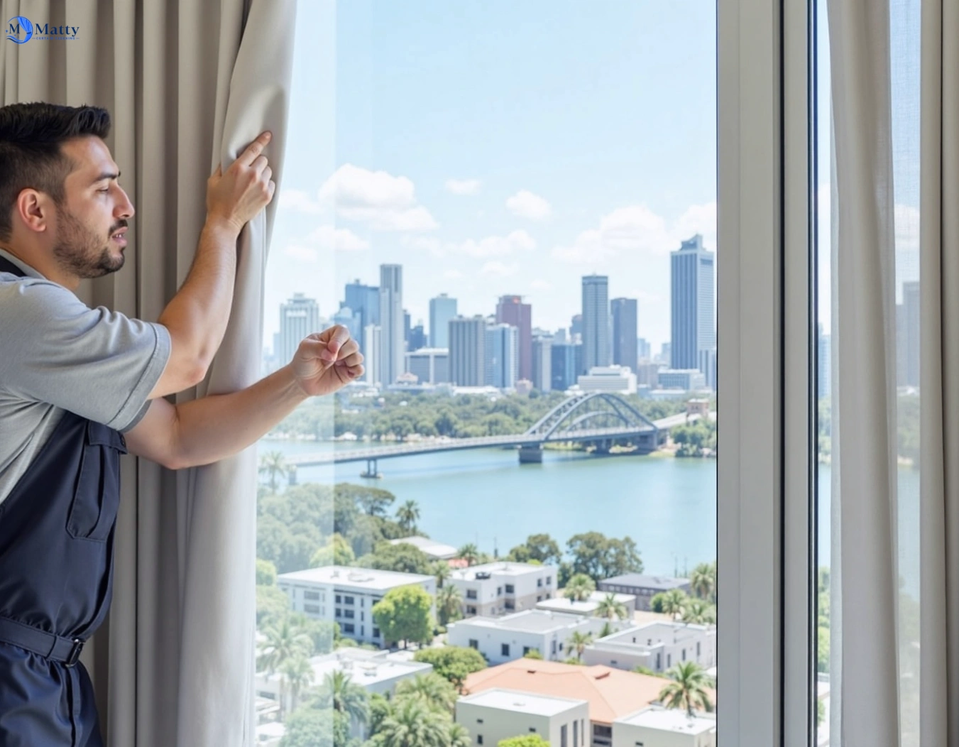 Professional curtain steam cleaning service clayton-vic QLD by Matty Curtain Cleaning